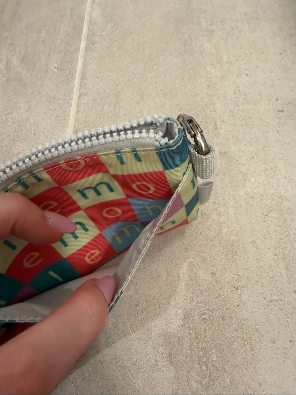 Lululemon athletica Multicolor Checker Coin Pouch • clippable mini wallet